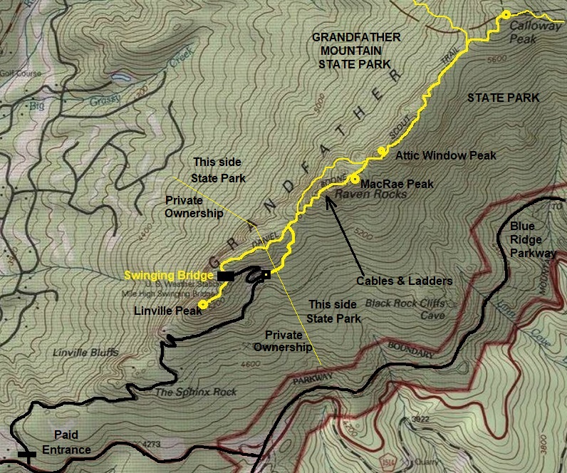 grandfather mountain map