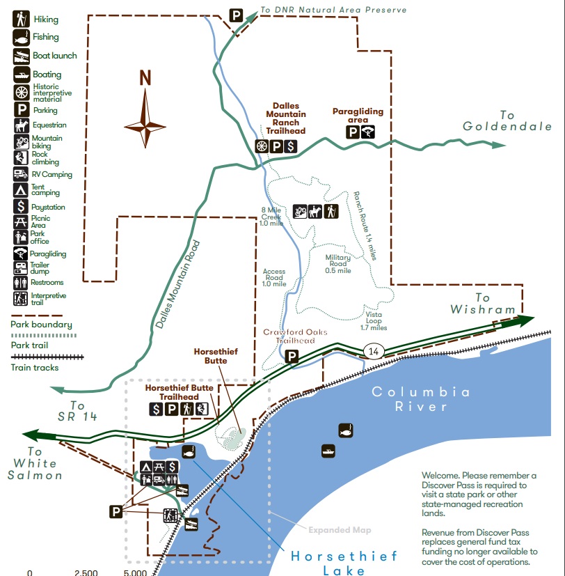 columbia hills state park map