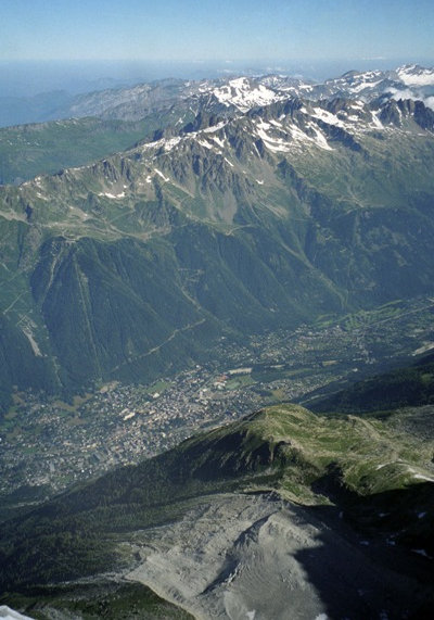 Chamonix from Aiguille du Midi