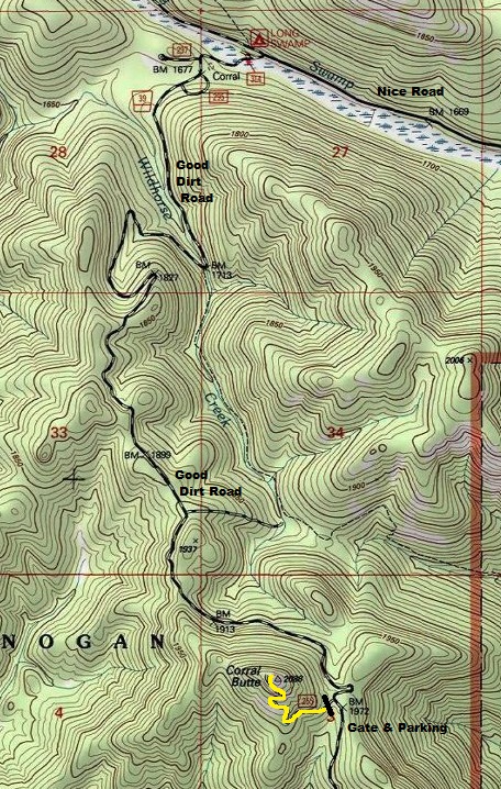 Corral Butte map
