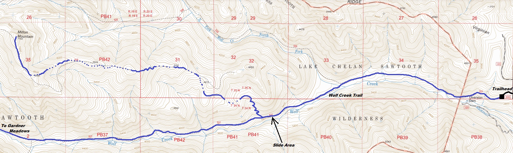 milton mountain map