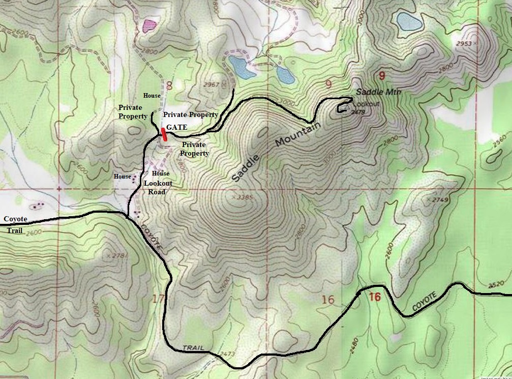 saddle mountain map