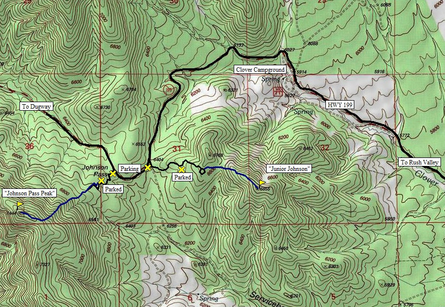 Johnson Pass Utah Map