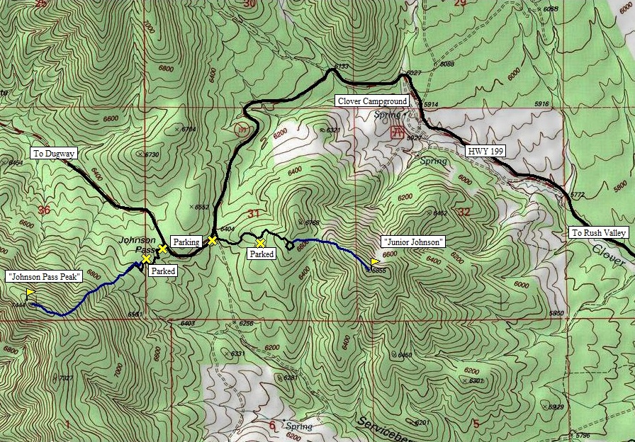 johnson pass utah map