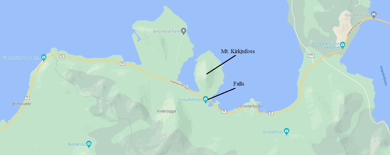 Kirkjufellsfoss map