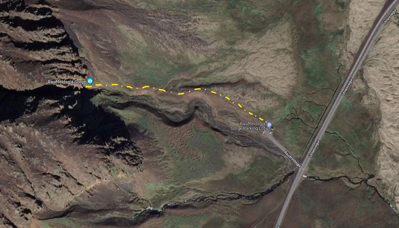 Raudfeldsgja Gorge map