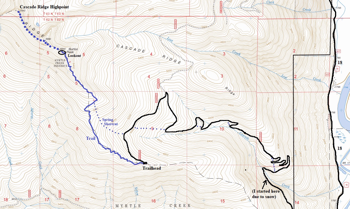 burton peak lookout map