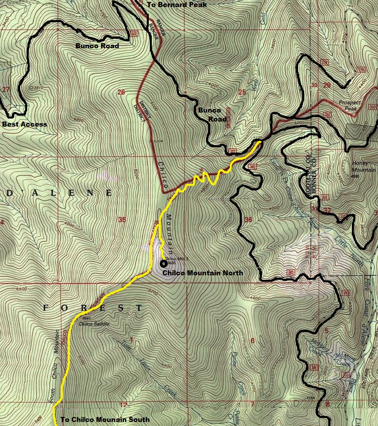 chilco mountain topo map