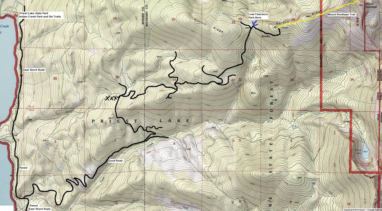 horton ridge lookout map