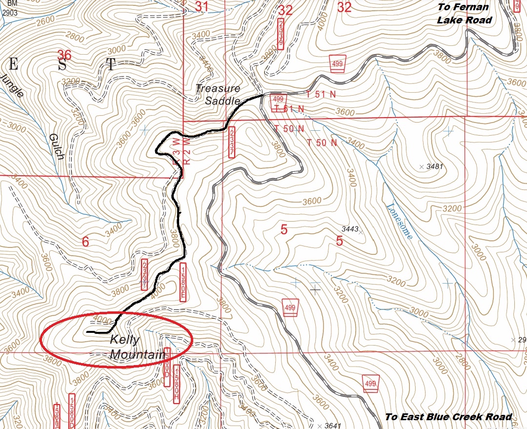 Kelly Mountain map    