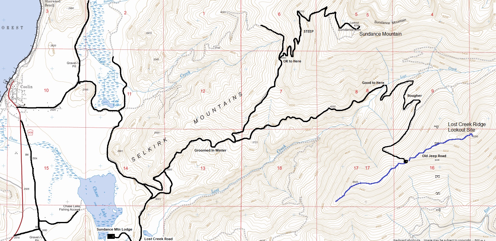 lost creek ridge lookout map
