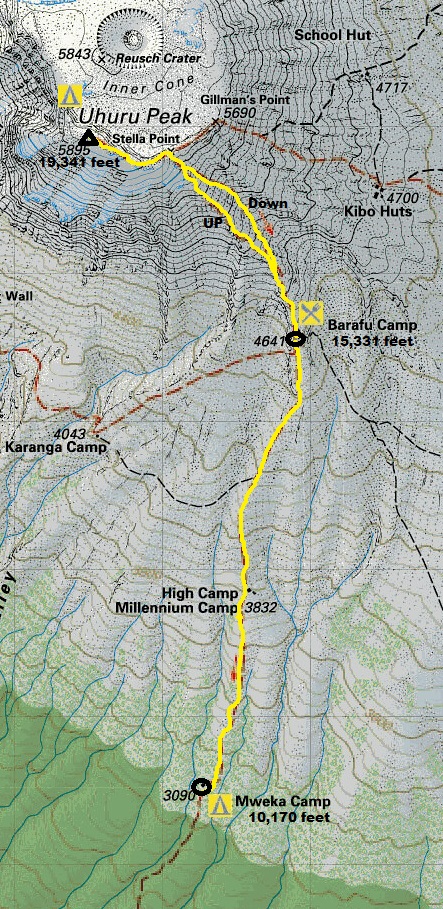 barafu mweka map