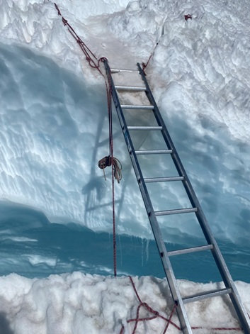 Ladder over a crevasse