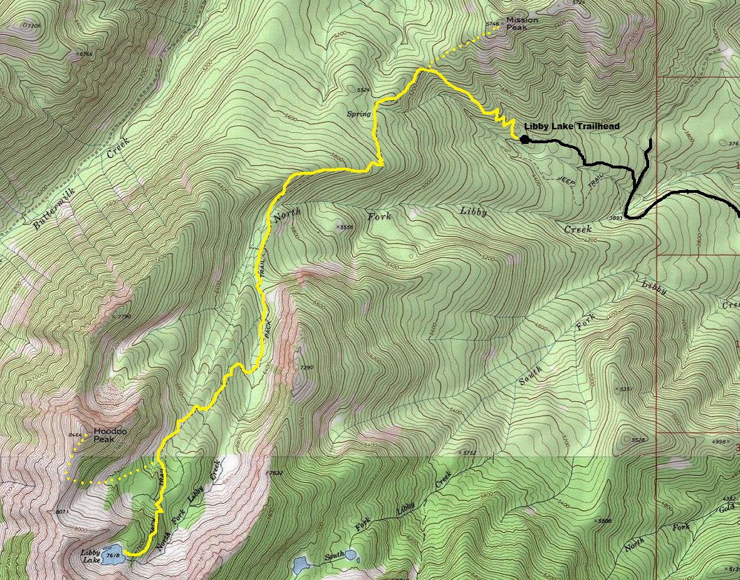 Hoodoo Peak map