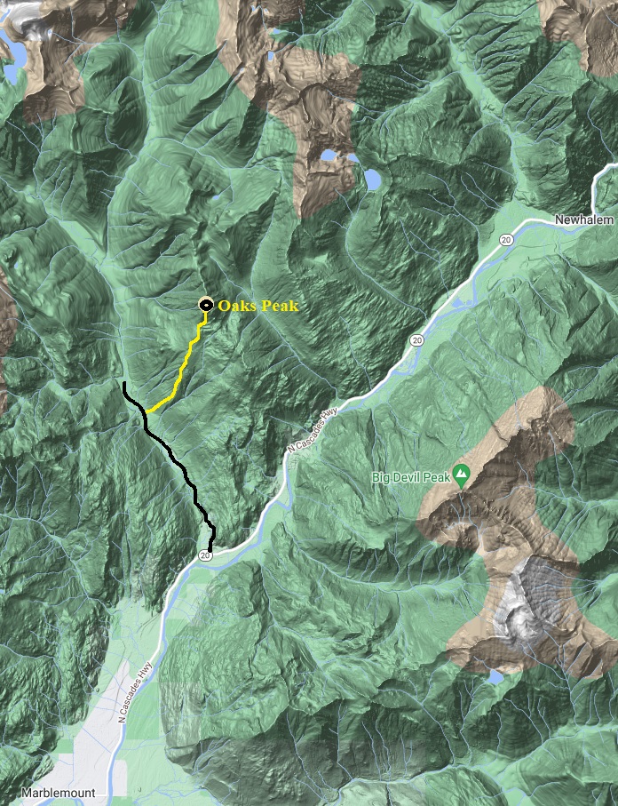 oakes peak map