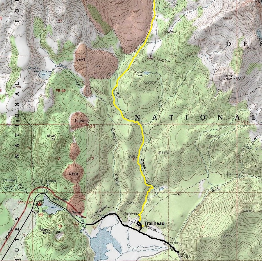 green lakes trail map