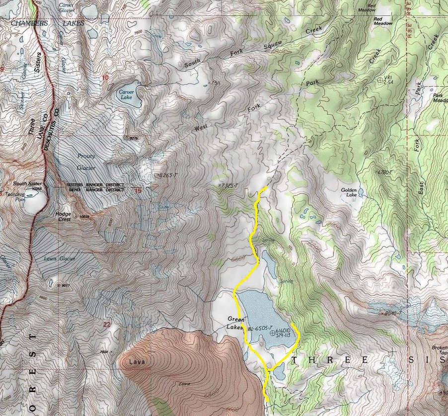 green lakes trail map