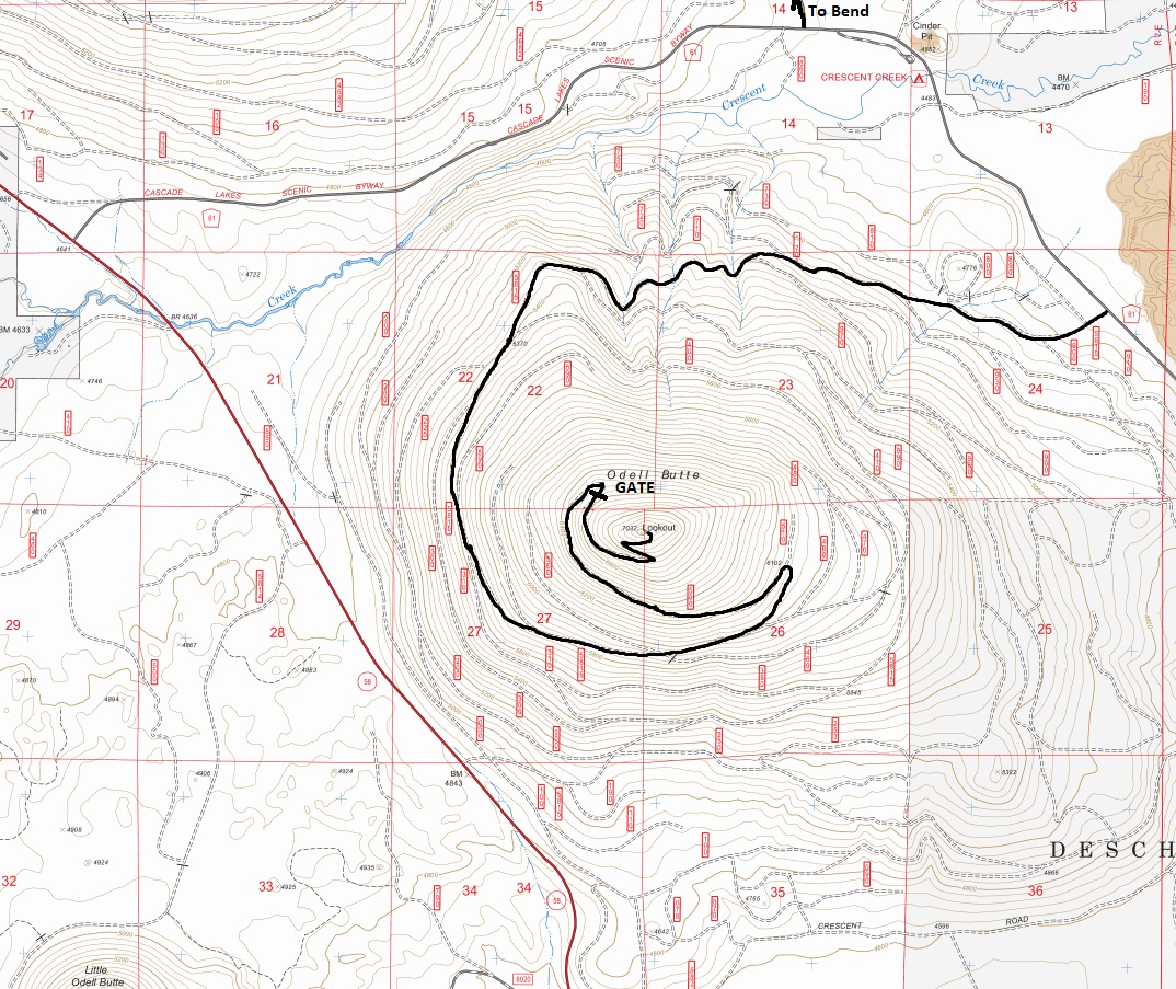 odell butte map