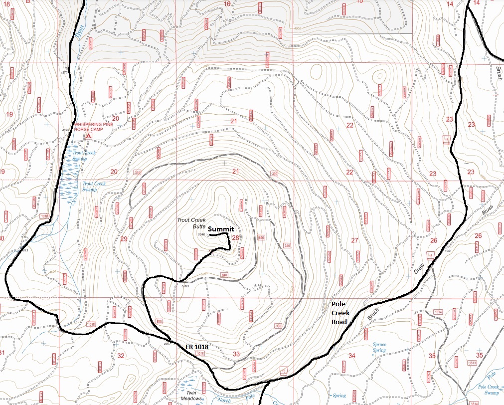 trout creek butte map