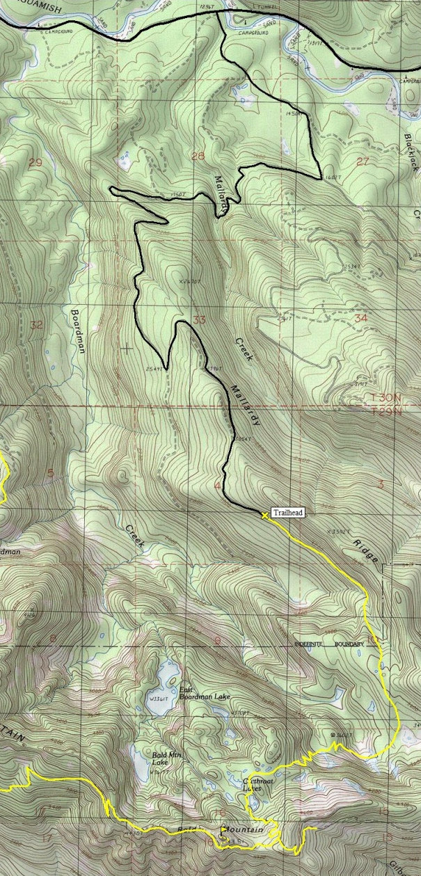 Cutthroat Lakes Map