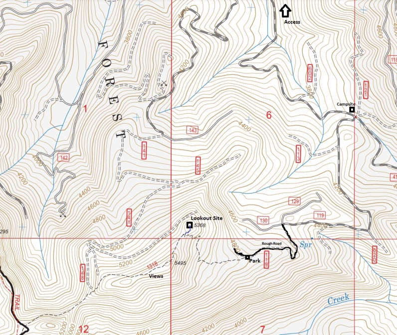 Big Creek Lookout map