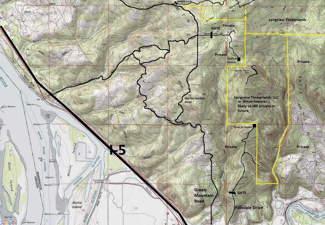 devils peak map