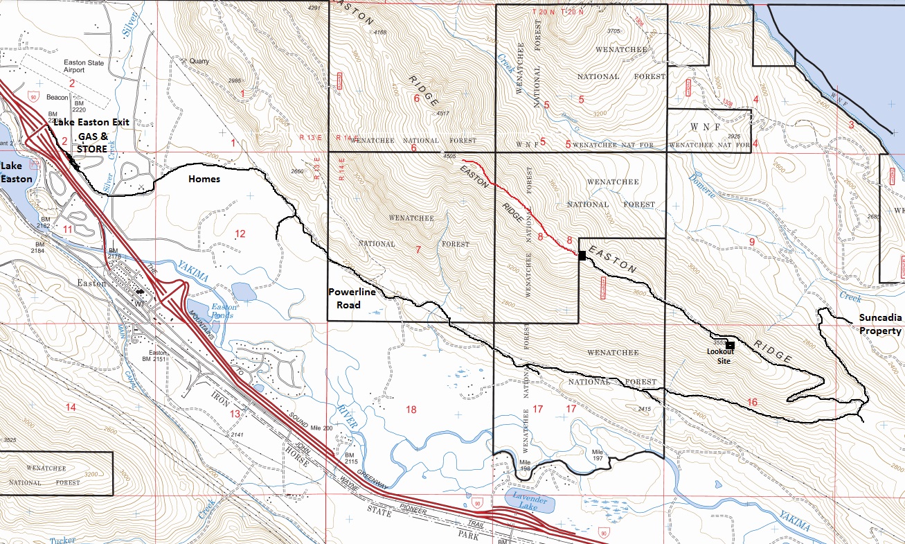 easton ridge lookout map