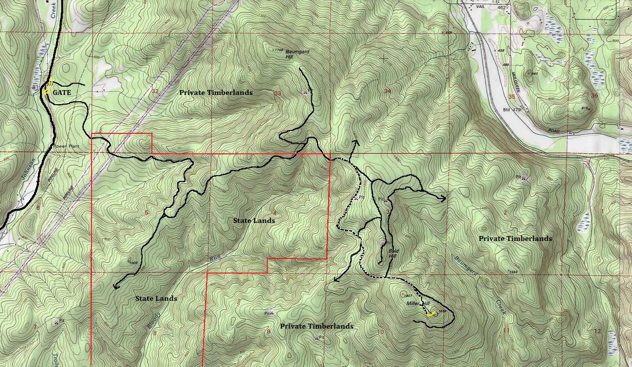 Miller Hill Lookout map