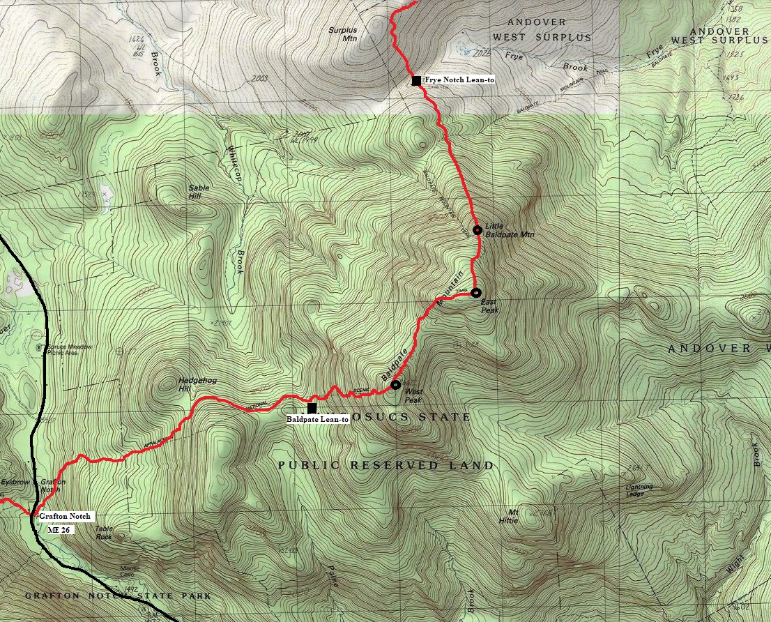 Baldpate Mountain map