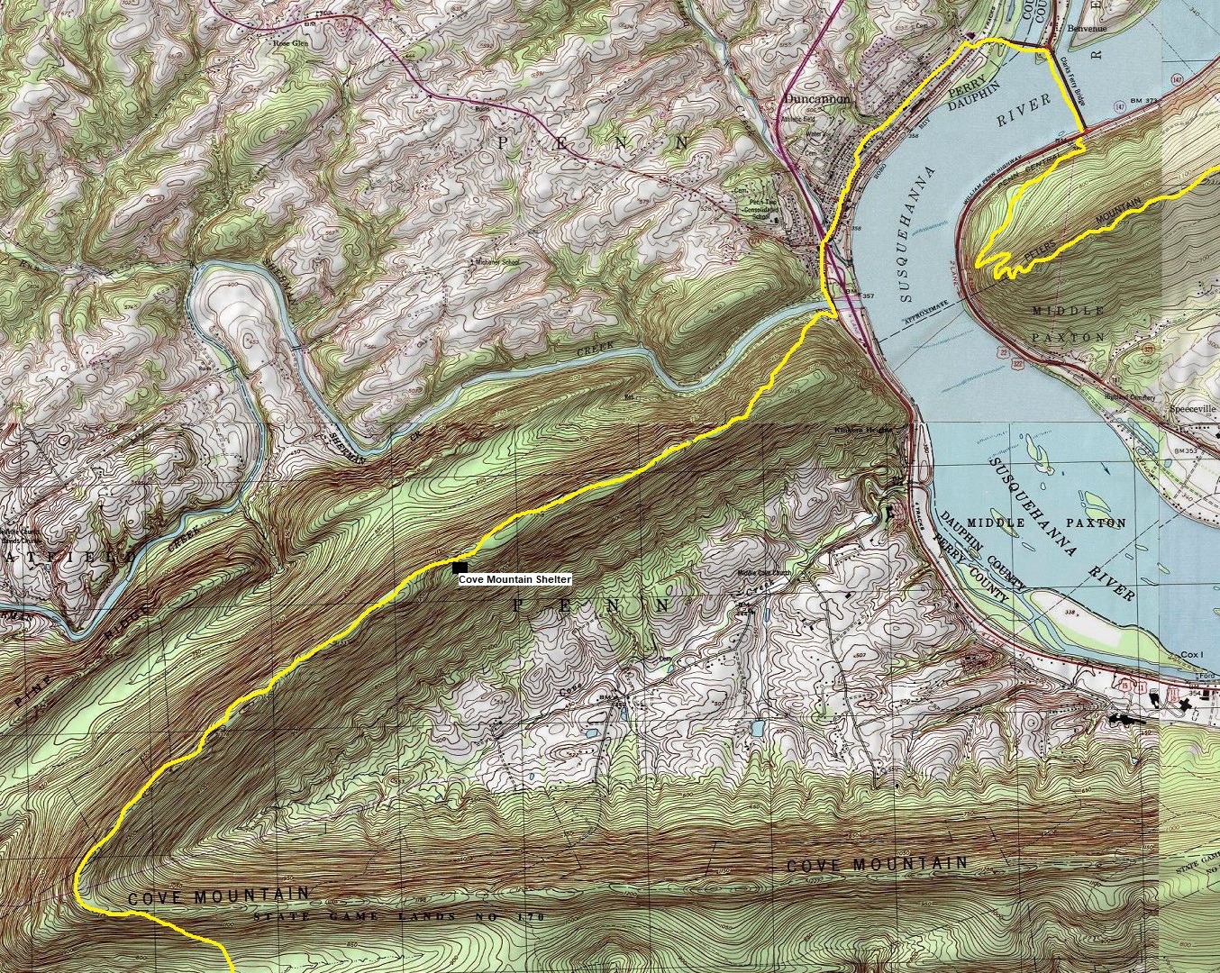 Duncannon topo map