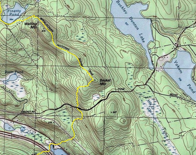 Becket Mountain map