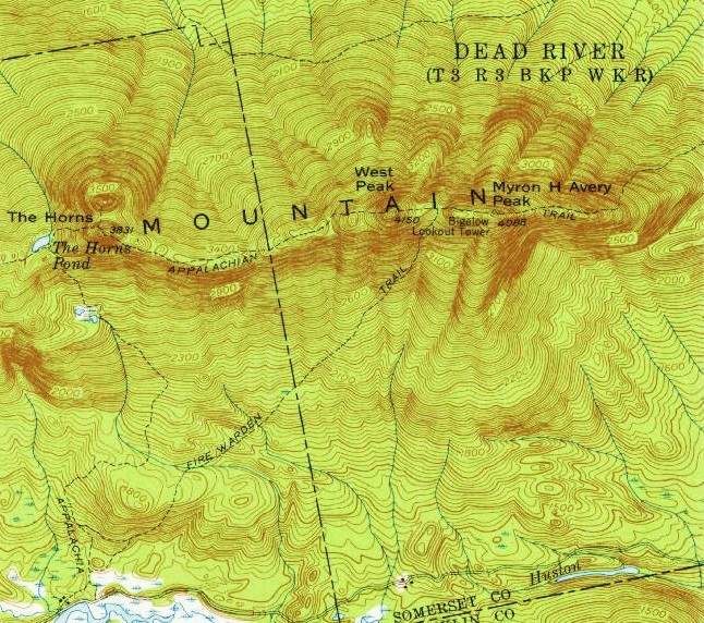 Bigelow Mountain map