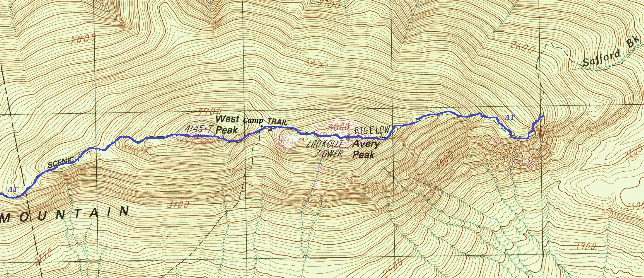 Bigelow Mountain map