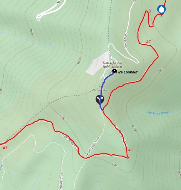 camp creek bald map