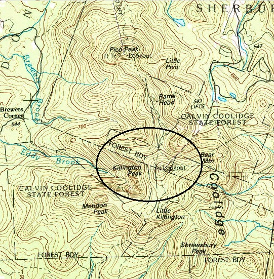Killington Peak map