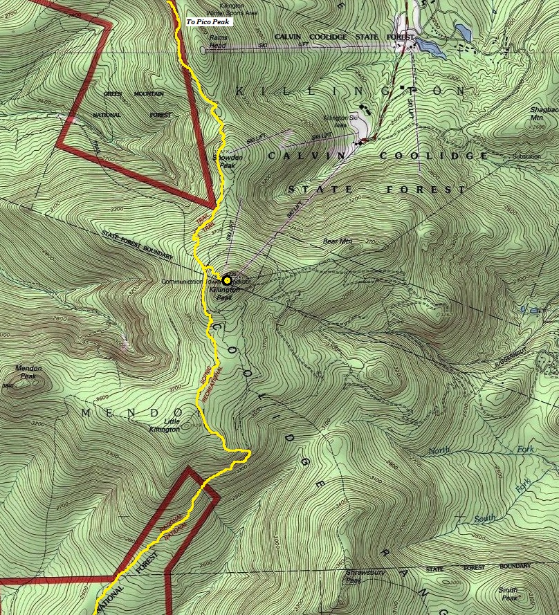 Killington Peak map