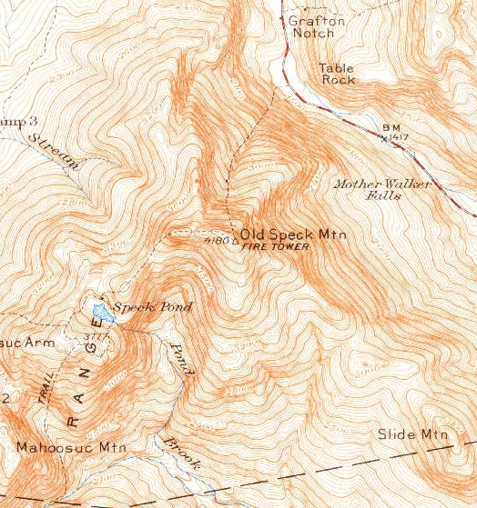 Old Speck mountain map
