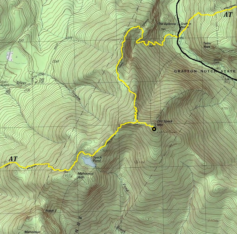 Old Speck mountain map