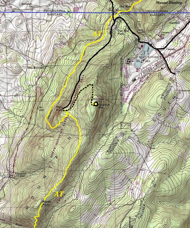 Quirauk Mountain map