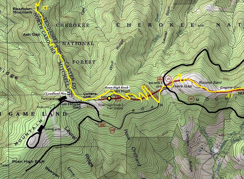Roan Mountain map