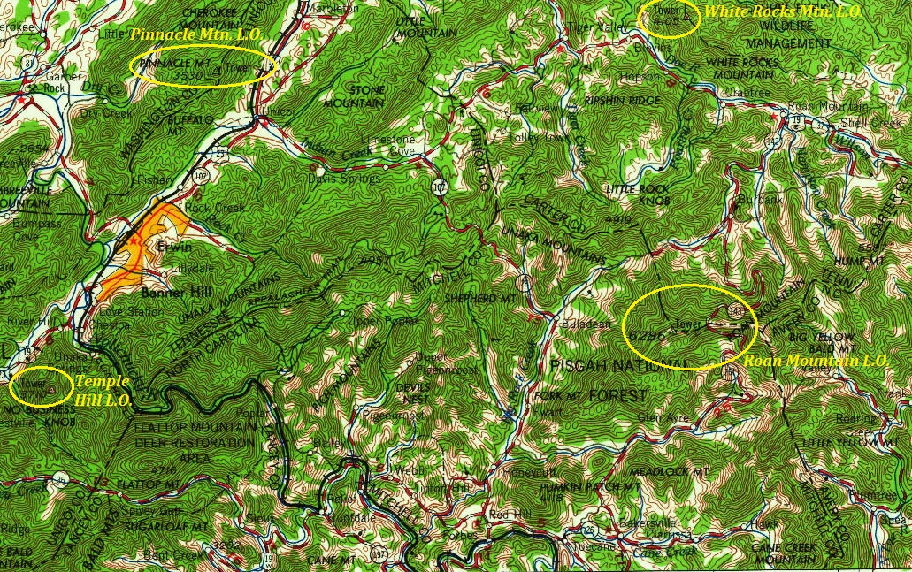 Roan Mountain map