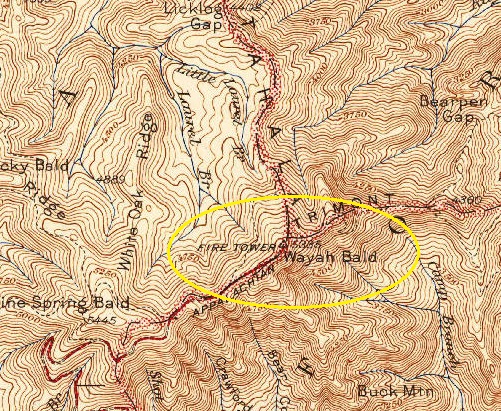 Wayah Bald map