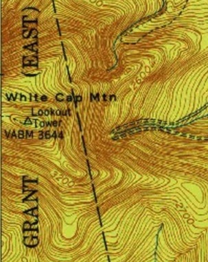 White Cap Mountain map