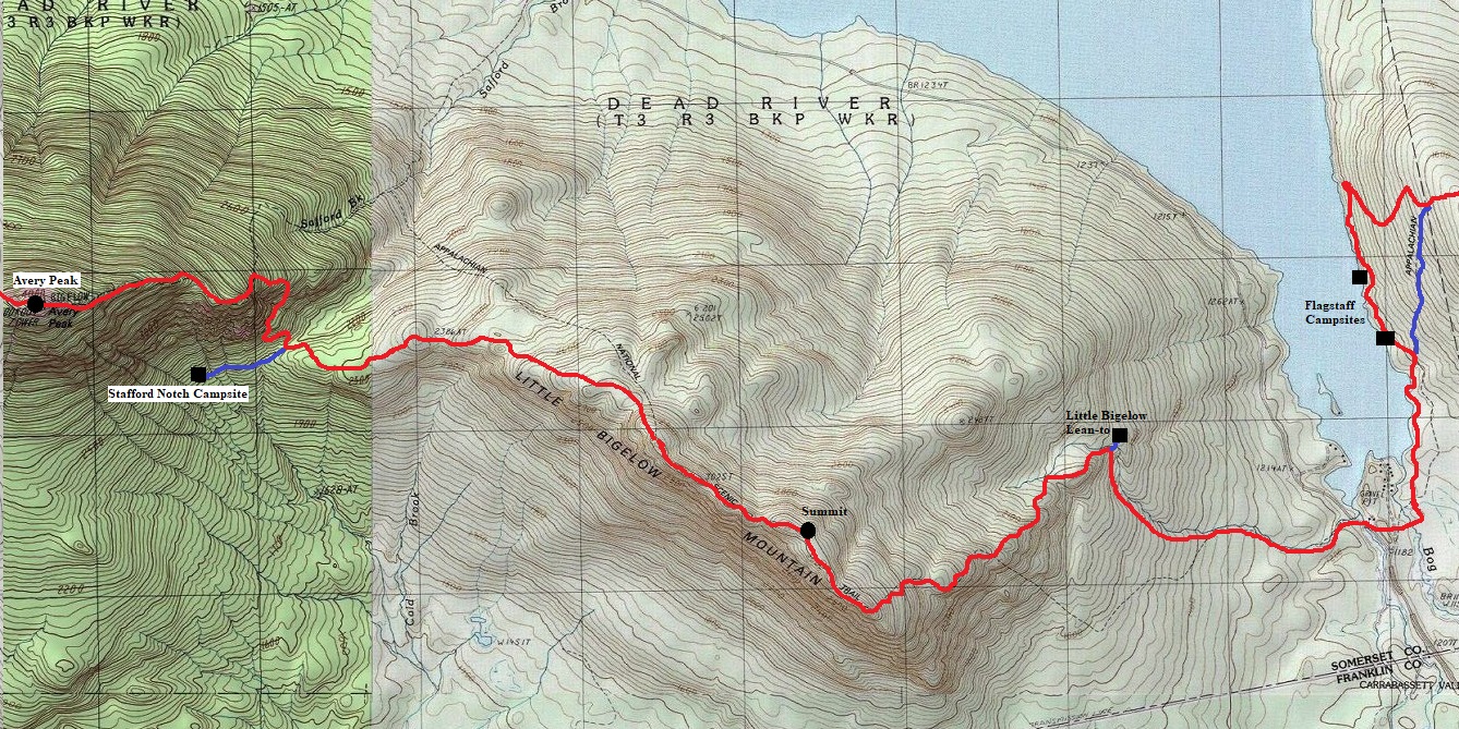 little bigelow mountain map