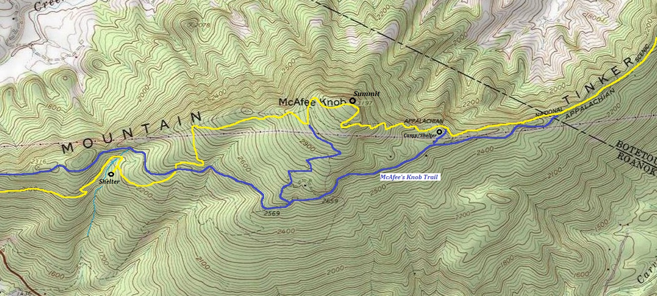 McAfee Knob map