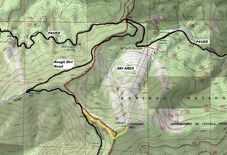 Chewelah Mountain map