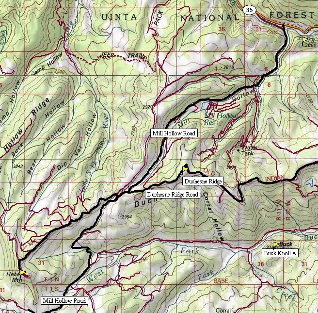 Duchesne Ridge map