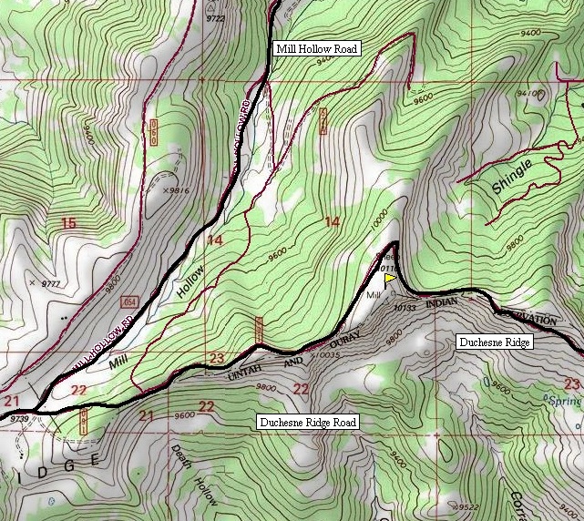 Duchesne Ridge map