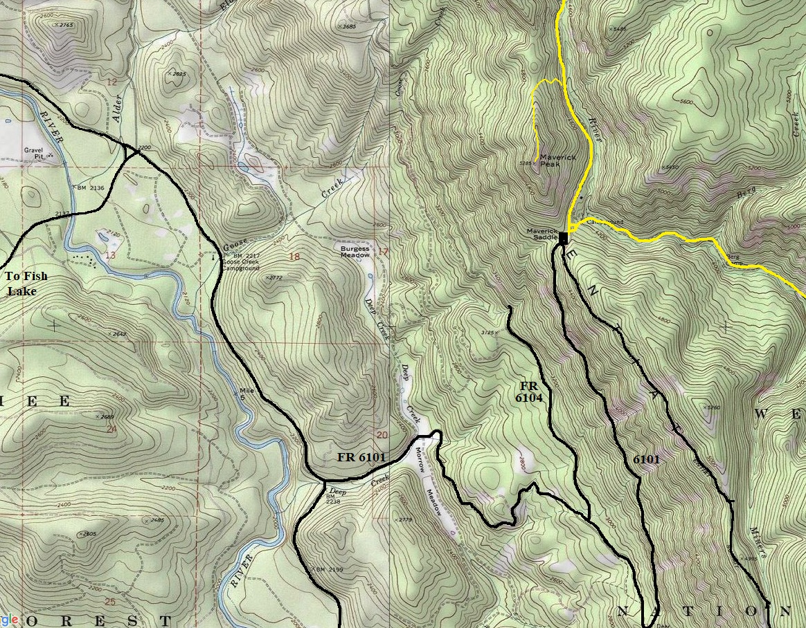 Maverick Peak map