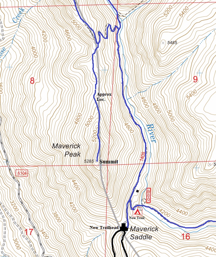 Maverick Peak map